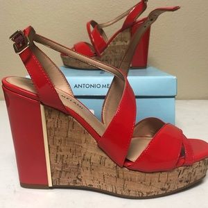 Antonio Melani Sydniee Tomato Wedge Sandals SZ 6.5